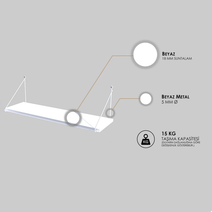 Hanah Home Armoni - Shiny White Estantería de Pared Blanca Hanah Home Armoni - Shiny White Estantería de Pared Blanca